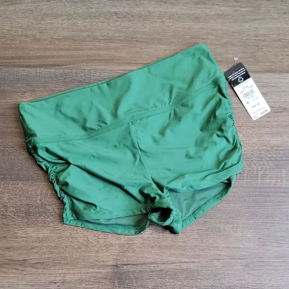 Catalina Bikini Bottoms High-Waist Swim Shorts in Kelly Green NWT Womens Size M